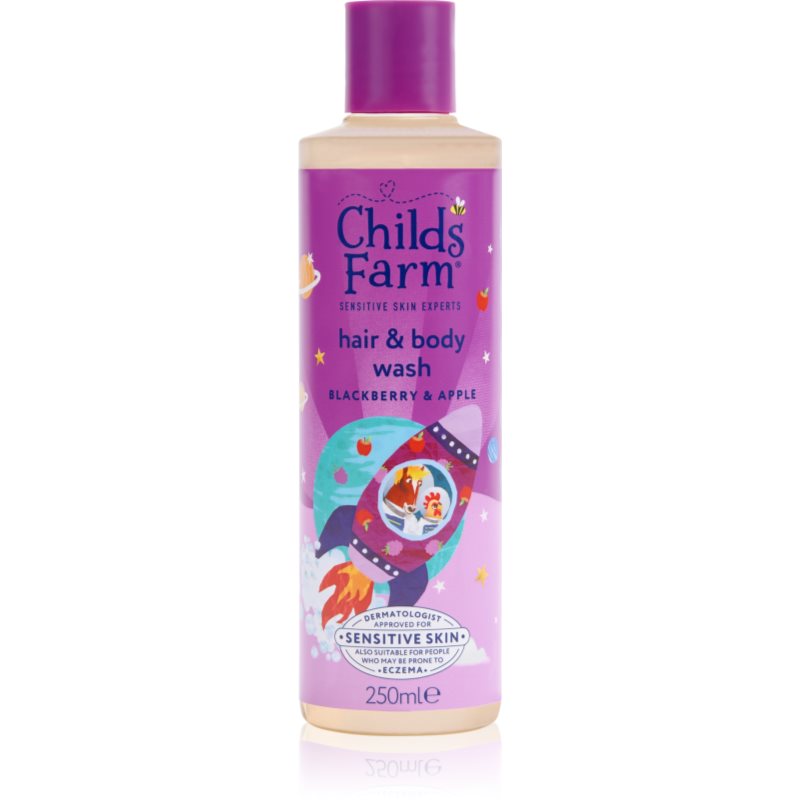 Childs Farm Hair & Body Wash Emulsie de curatare pentru corp și păr pentru copii Blackberry & Apple 250 ml