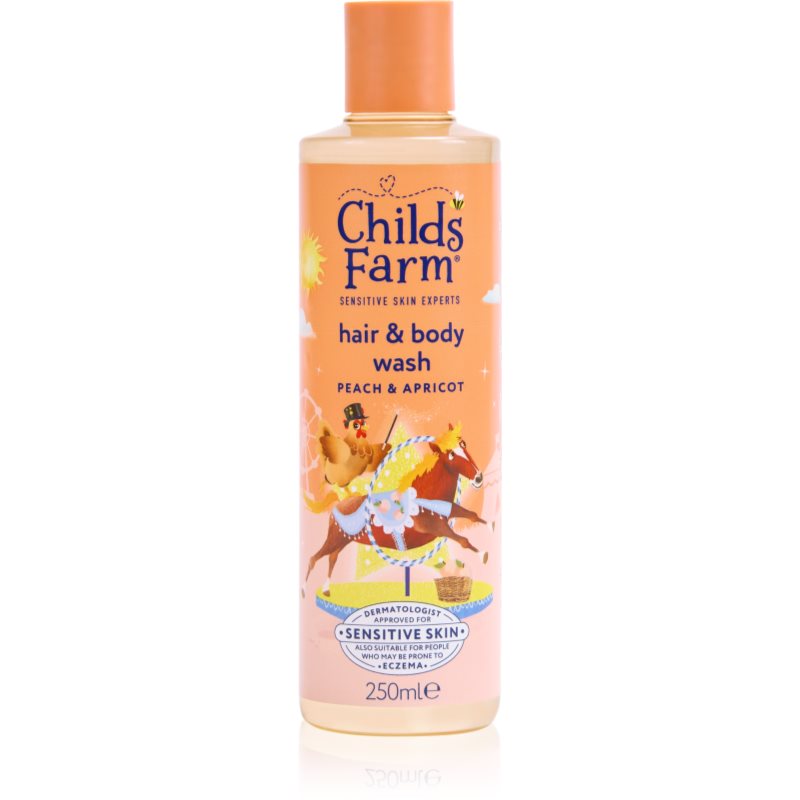 Childs Farm Hair & Body Wash Emulsie de curatare pentru corp și păr pentru copii Peach & Apricot 250 ml