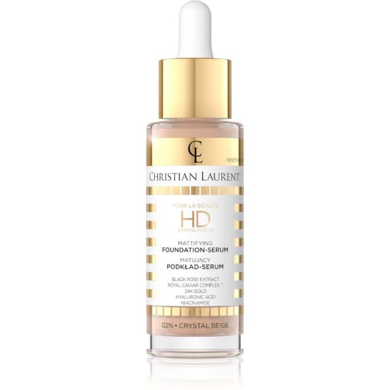 Christian Laurent Pour La Beauté HD 4M Pixel Fusion Fundatia serului lucios faciale culoare 02 Crystal Beige 32 ml