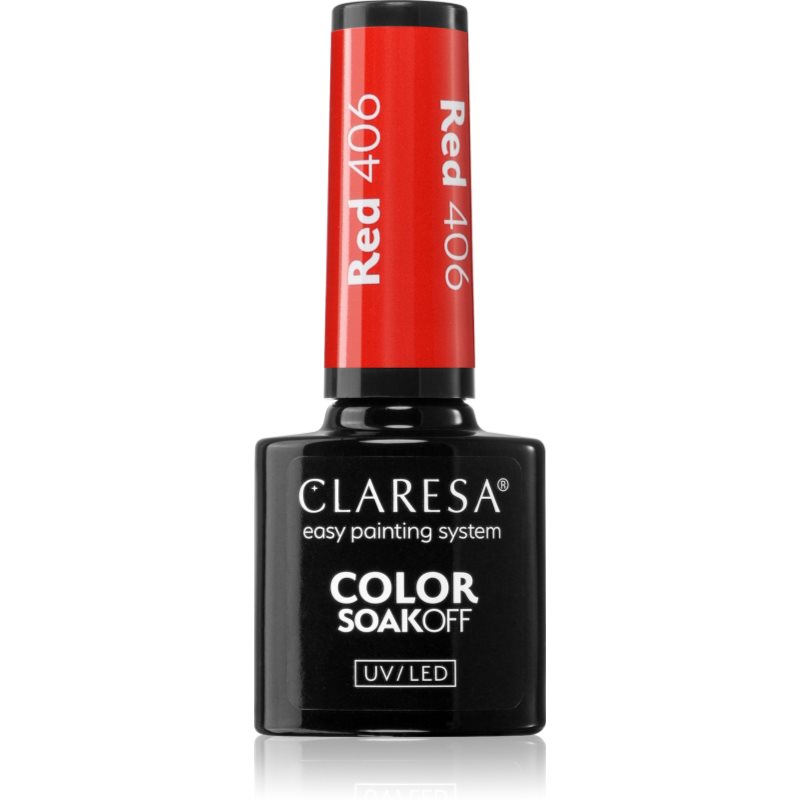 Claresa SoakOff UV/LED Color Rainbow Explosion lac de unghii sub forma de gel culoare RED 406 5 g