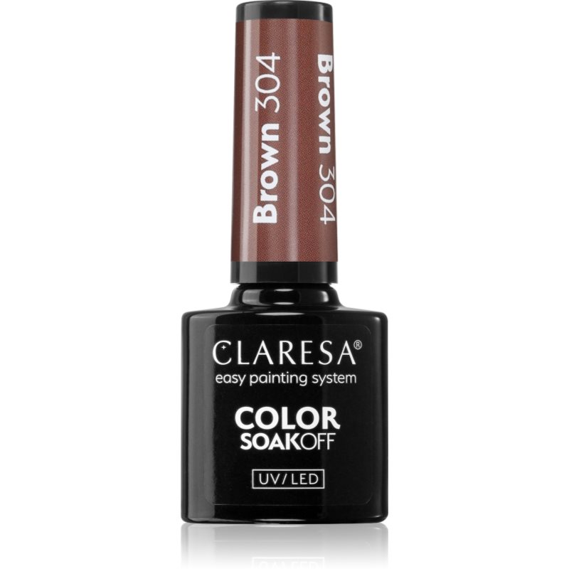 Claresa SoakOff UV/LED Color Brown lac de unghii sub forma de gel culoare 304 5 g