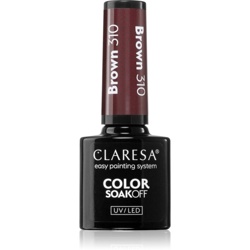 Claresa SoakOff UV/LED Color Brown lac de unghii sub forma de gel culoare 310 5 g