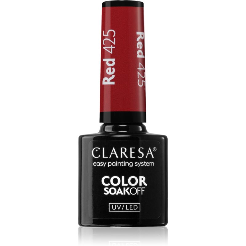 Claresa SoakOff UV/LED Color Rainbow Explosion lac de unghii sub forma de gel culoare Red 425 5 g