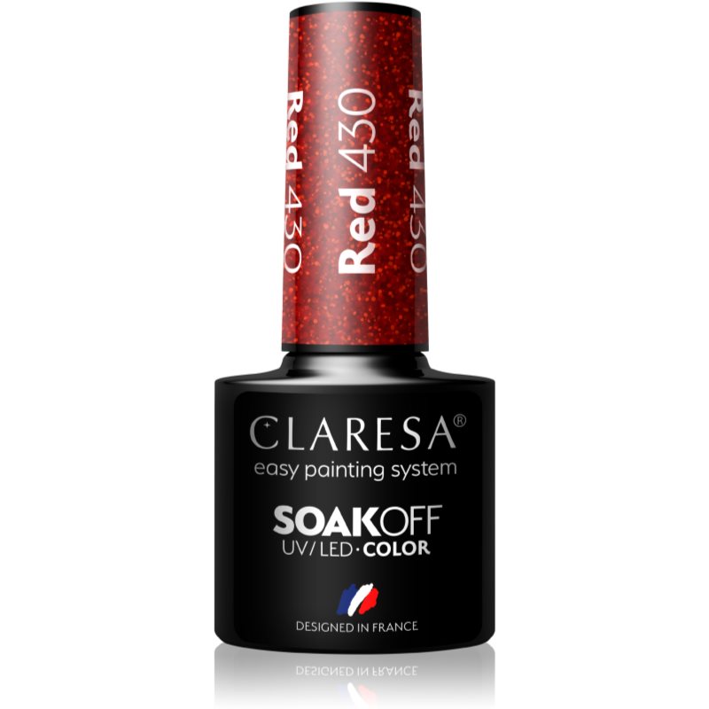 Claresa SoakOff UV/LED Color Rainbow Explosion lac de unghii sub forma de gel culoare Red 430 5 g