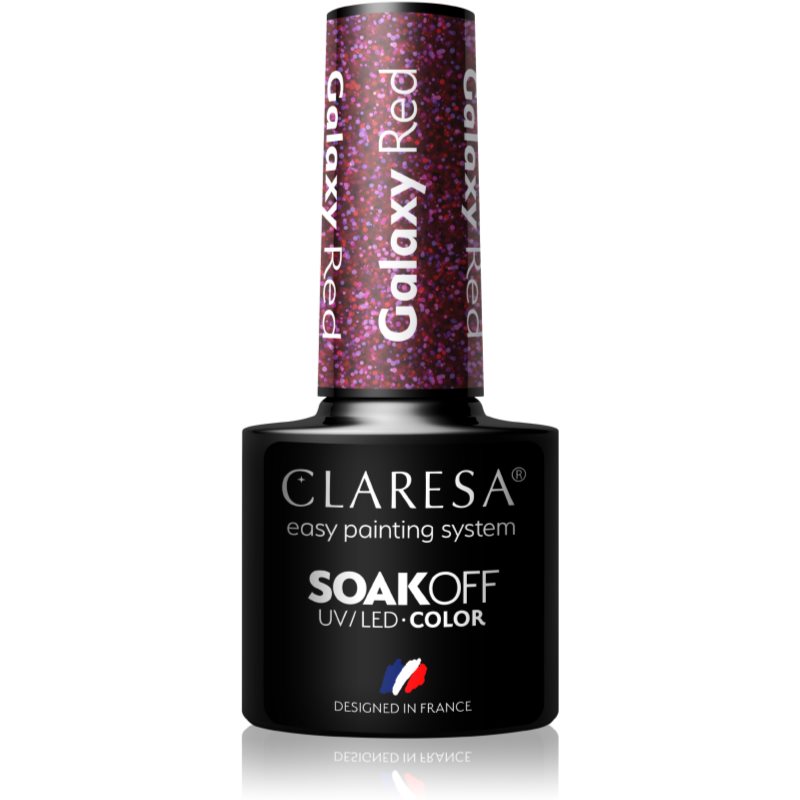 Claresa SoakOff UV/LED Color Galaxy lac de unghii sub forma de gel culoare Red 5 g