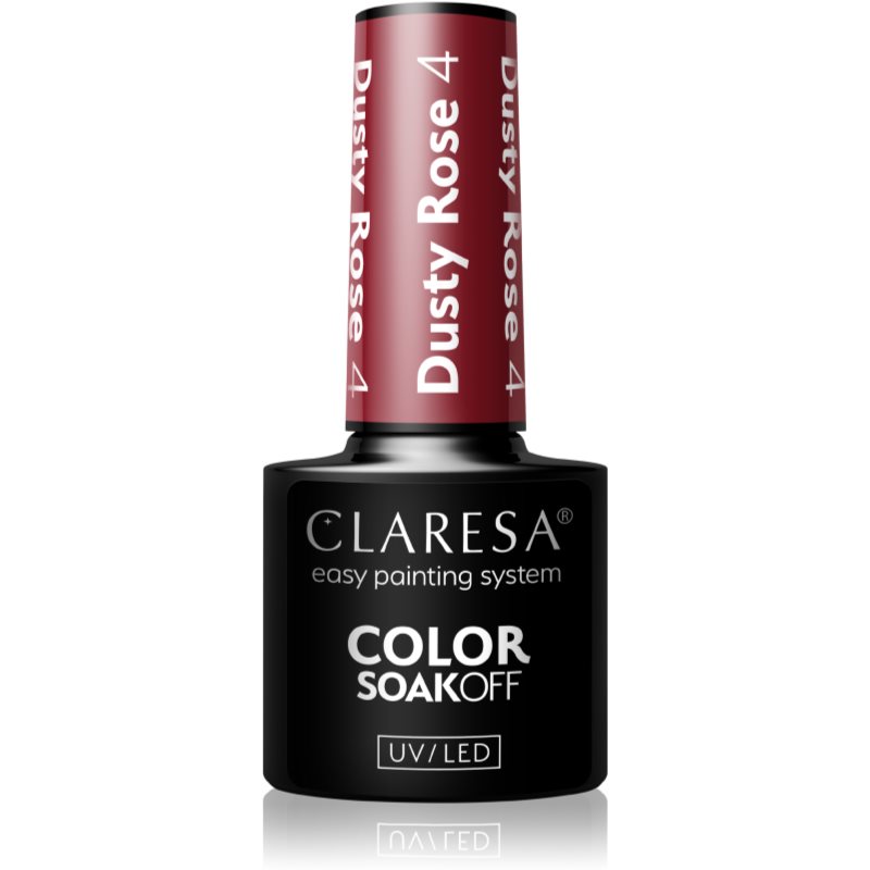 Claresa SoakOff UV/LED Color Dusty Rose lac de unghii sub forma de gel culoare 4 5 g