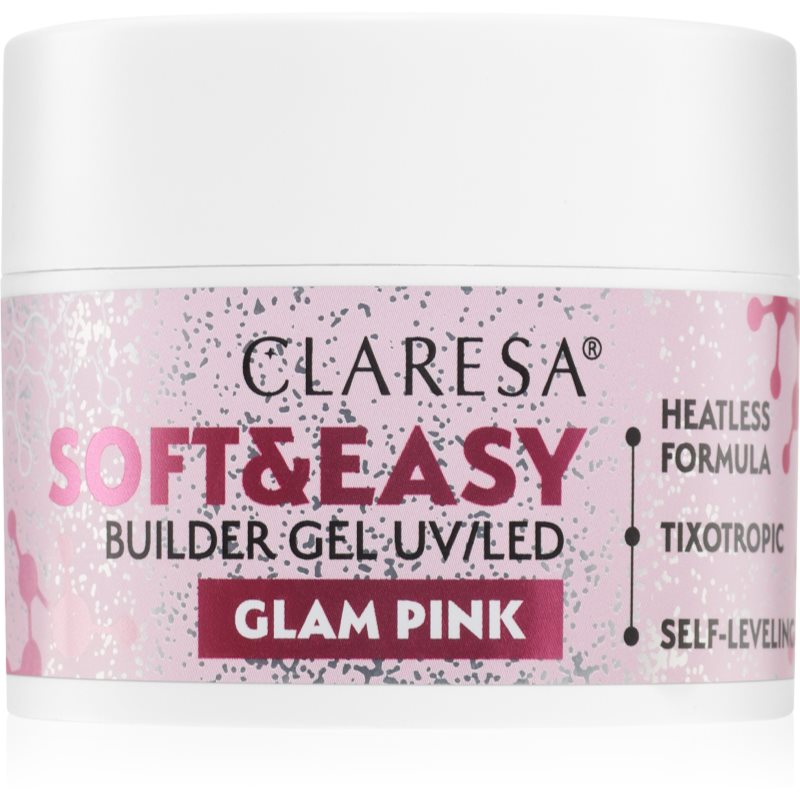 Claresa Soft&Easy Builder Gel gel de bază pentru unghii culoare Glam Pink 45 g