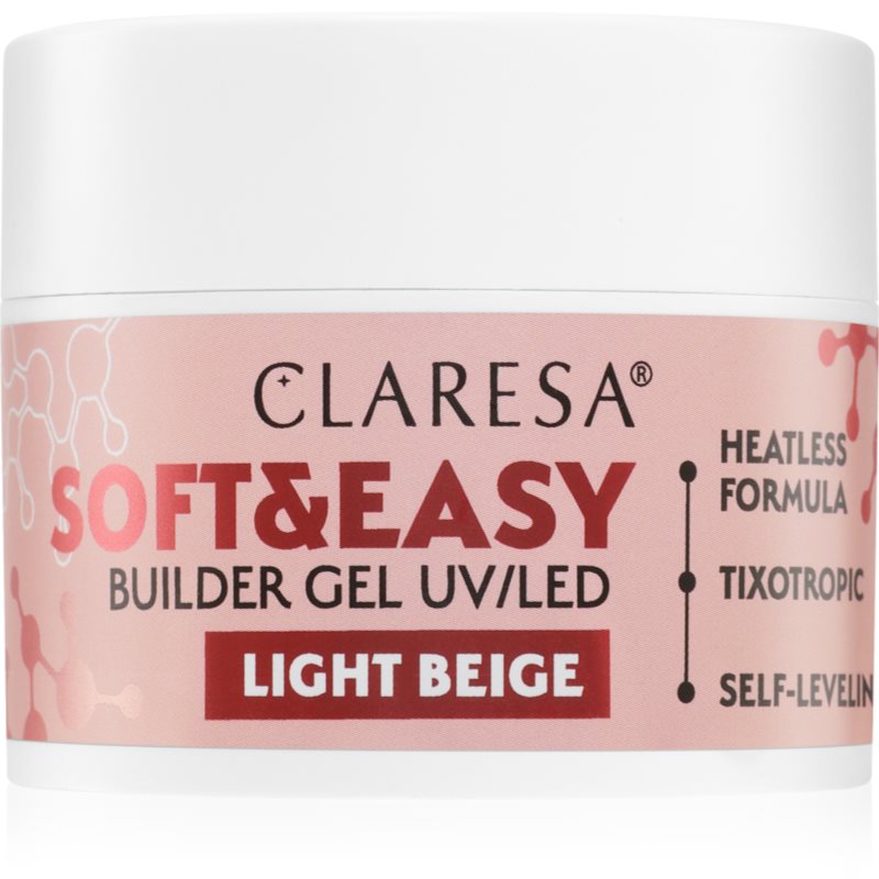 Claresa Soft&Easy Builder Gel gel de bază pentru unghii culoare Light Beige 45 g