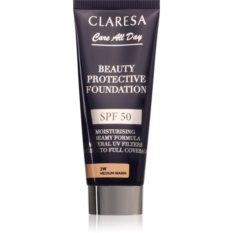 Claresa Care All Day Beauty Protective Foundation machiaj de protectie SPF 50 culoare 2W Medium Warm 30 ml