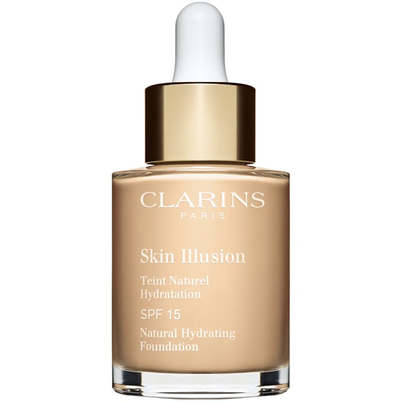 Clarins Skin Illusion Natural Hydrating Foundation makeup radiant cu hidratare SPF 15 culoare 101W Linen 30 ml