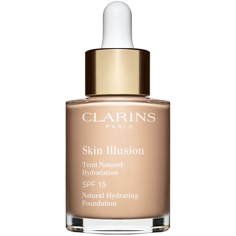 Clarins Skin Illusion Natural Hydrating Foundation makeup radiant cu hidratare SPF 15 culoare 102.5C Porcelain 30 ml