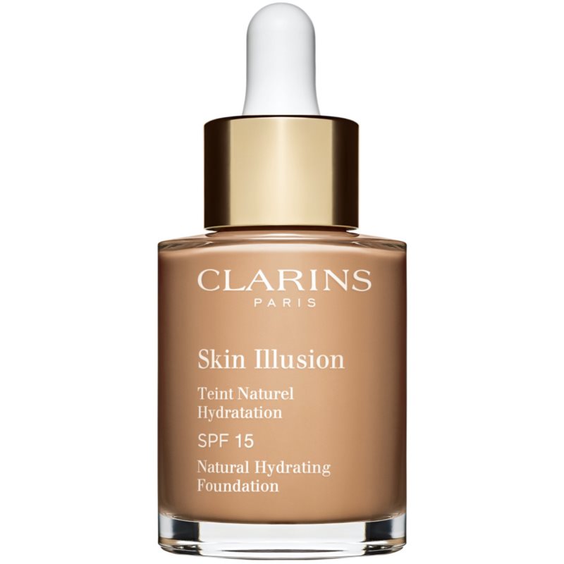 Clarins Skin Illusion Natural Hydrating Foundation makeup radiant cu hidratare SPF 15 culoare 108,5W Cashew 30 ml