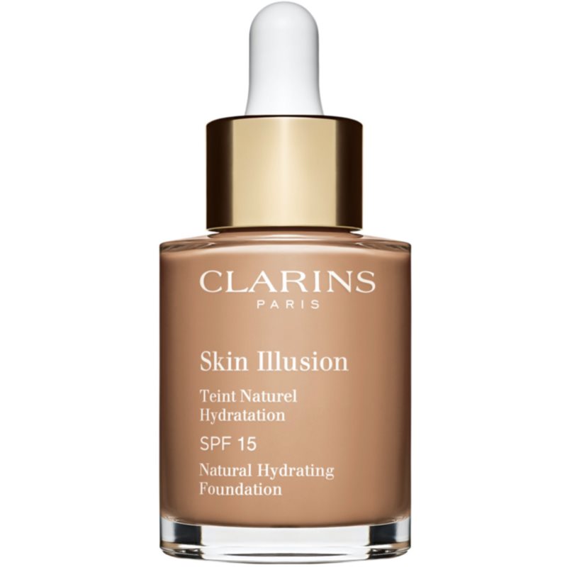 Clarins Skin Illusion Natural Hydrating Foundation makeup radiant cu hidratare SPF 15 culoare 112C Amber 30 ml