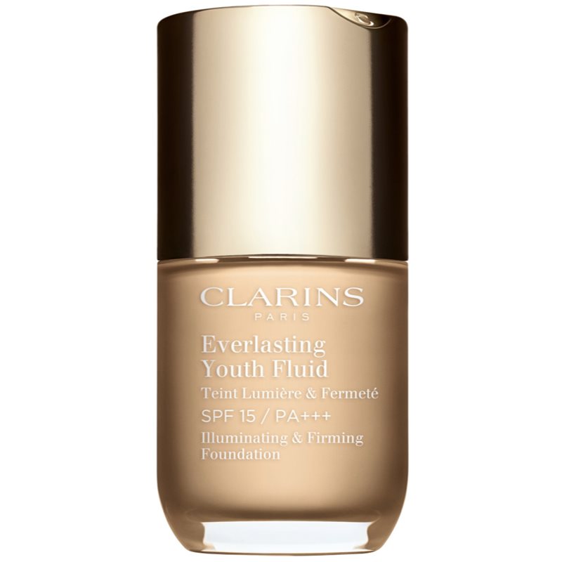 Clarins Everlasting Youth Fluid Foundation make-up pentru luminozitate SPF 15 culoare 101 Linen 30 ml