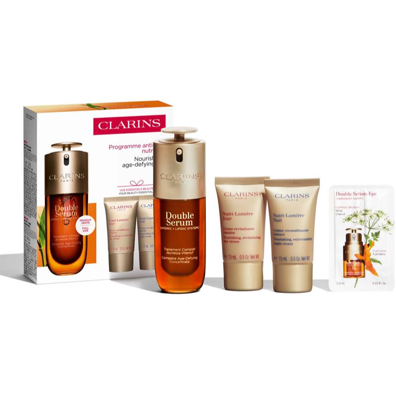 Clarins Double Serum & Nutri-Lumière Collection set cadou pentru ten matur