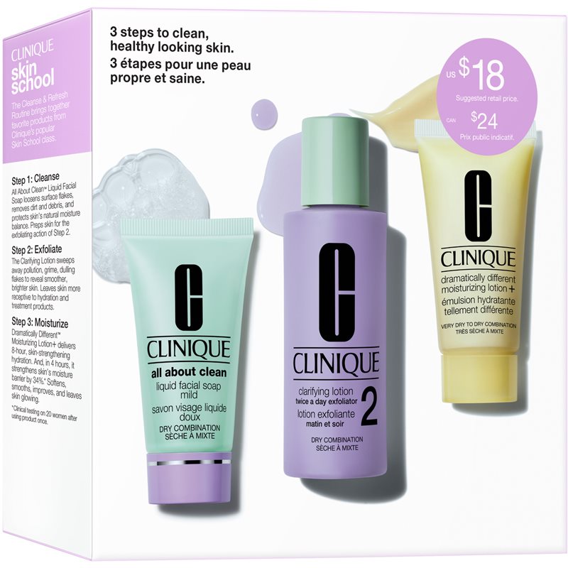 Clinique 3-Step Skin Care Kit Skin Type 2 set cadou perfecta pentru curatare