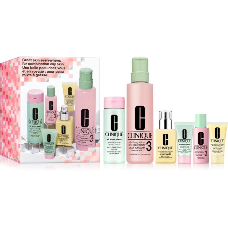 Clinique Holiday 3-Step Skincare Set For Oily Skin set cadou pentru ten gras