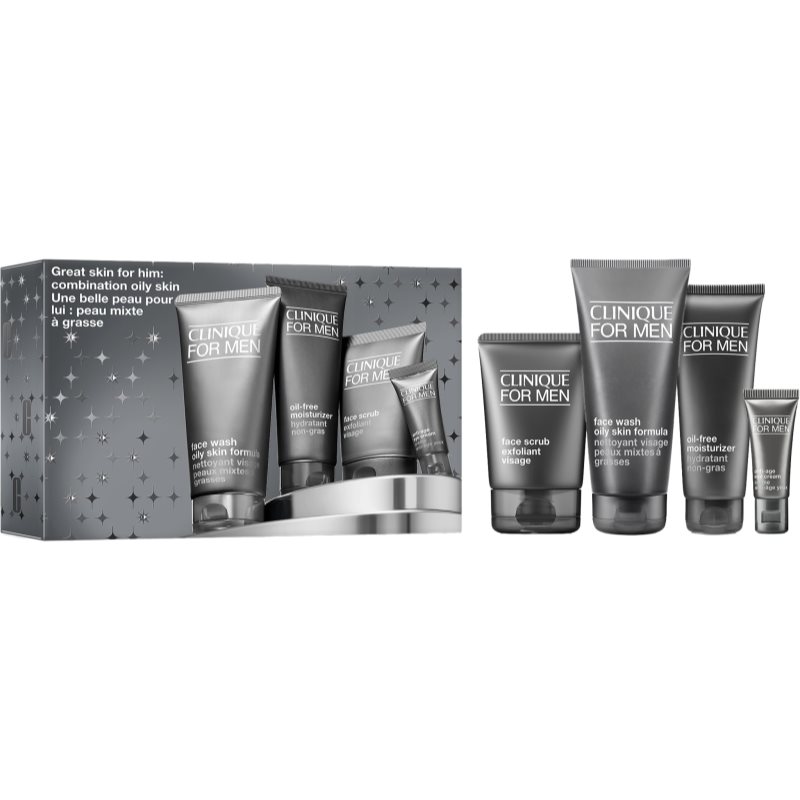 Clinique Holiday Great Skin for HIM: Combination Oily Skin set cadou de Crăciun pentru bărbați
