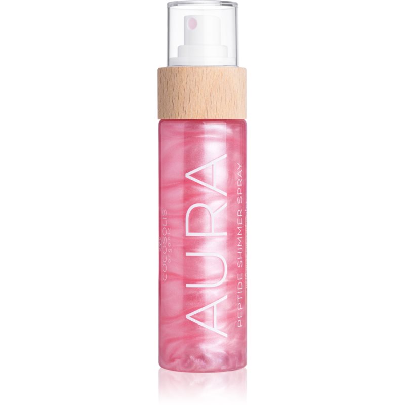 COCOSOLIS AURA Peptide Shimmer Spray spray hidratant cu particule stralucitoare cu parfum Strawberry Cheesecake 100 ml