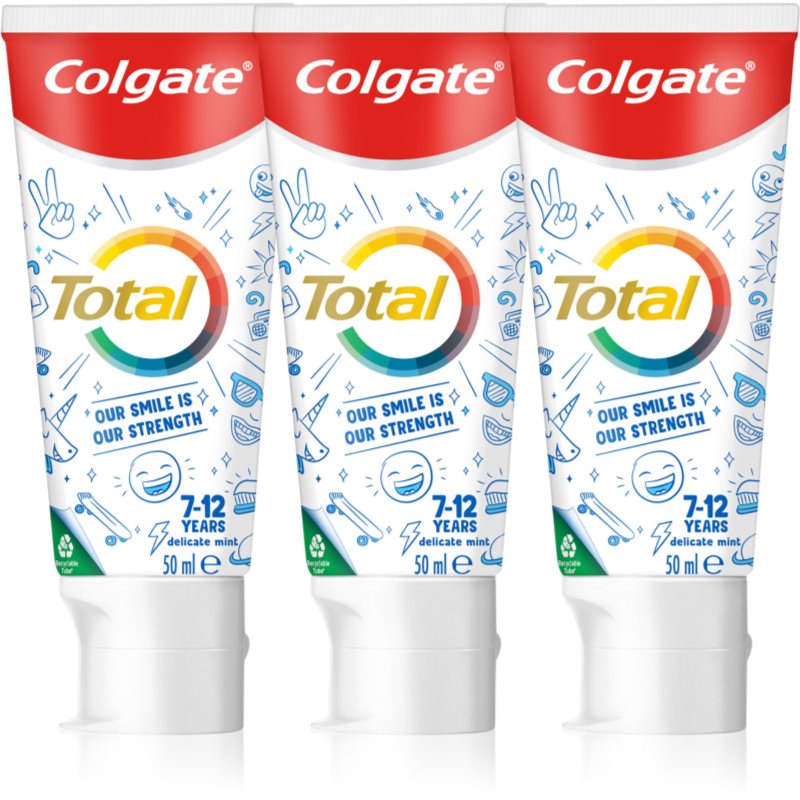 Colgate Total Junior Pasta de dinți pentru curățarea dinților și a cavității orale pentru copii 3x50 ml