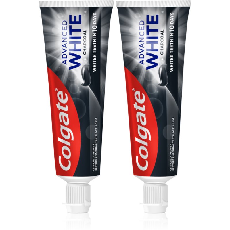 Colgate Advanced White Charcoal whitening toothpaste with activated charcoal 2x75 ml