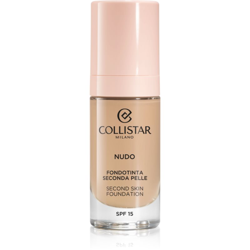 Collistar NUDO Second Skin Foundation SPF 15 makeup radiant cu hidratare cu efect de netezire culoare 2R Beige Rosato 30 ml