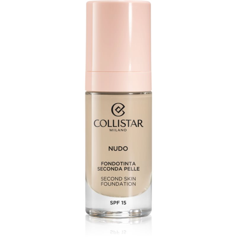 Collistar NUDO Second Skin Foundation SPF 15 makeup radiant cu hidratare cu efect de netezire culoare 1N Avorio 30 ml