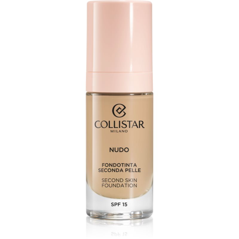 Collistar NUDO Second Skin Foundation SPF 15 makeup radiant cu hidratare cu efect de netezire culoare 2G Beige Dorato 30 ml