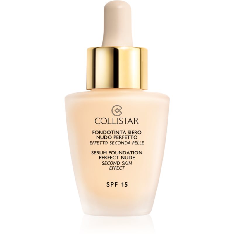 Collistar Serum Foundation Perfect Nude machiaj de stralucire pentru un look natural SPF 15 culoare 0 Cameo 30 ml