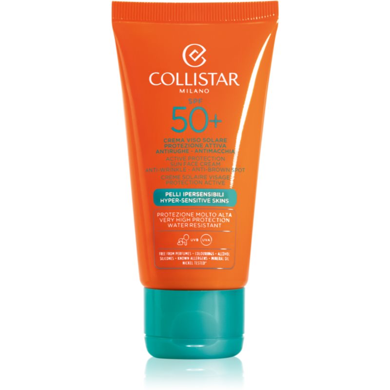 Collistar Special Perfect Tan Active Protection Sun Face Cream crema contur pentru bronzat SPF 50+ 50 ml
