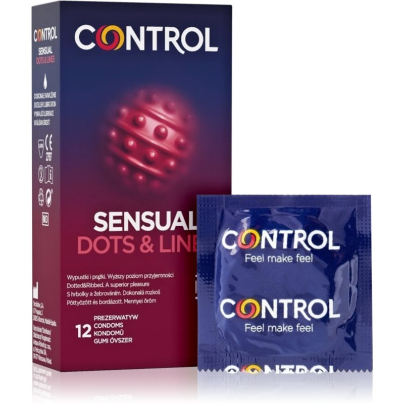 Control Sensual Dots & Lines prezervative 12 buc