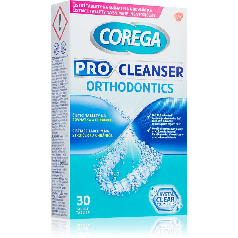 Corega Pro Cleanser Orthodontics tablete pentru curățarea aparatelor dentare 30 tbl