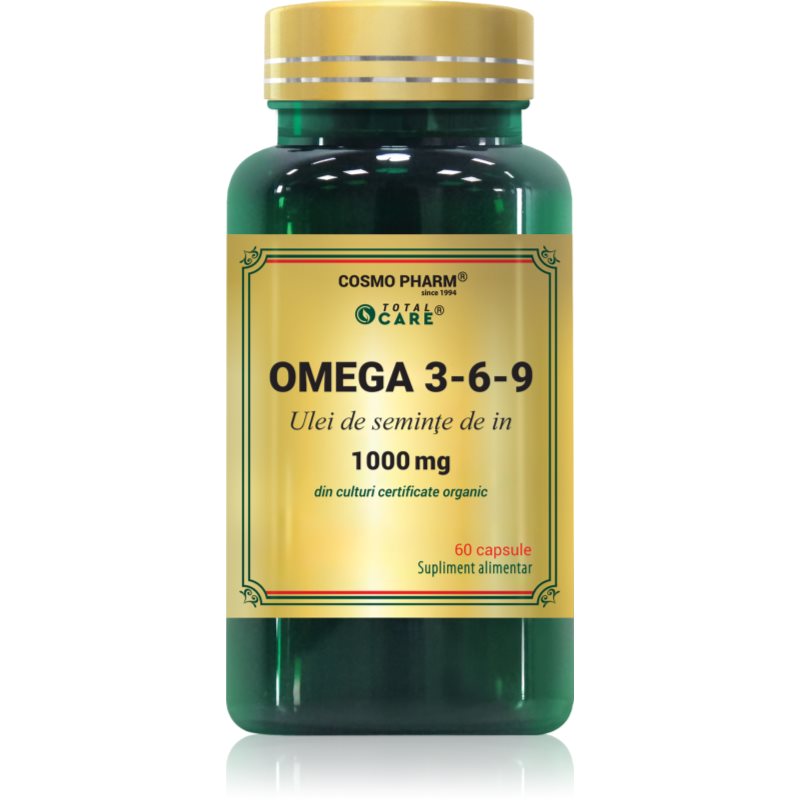 Cosmo Pharm Omega 3-6-9 ulei de seminte (1000 mg) capsule pentru susținerea circulației sanguine și a funcțiilor cognitive 60 caps.