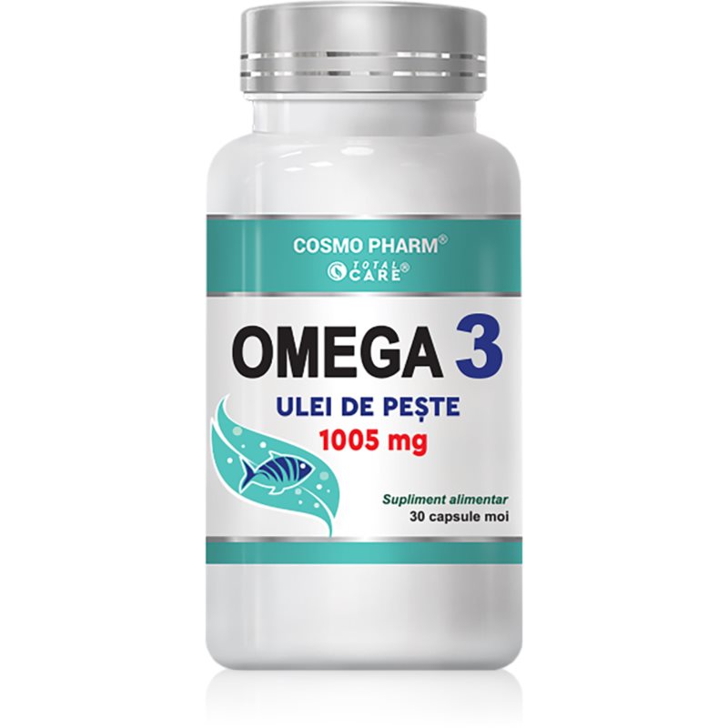 Cosmo Pharm Omega 3 (1005 mg) capsule pentru susținerea circulației sanguine și a funcțiilor cognitive 30 caps. Cosmo Pharm Omega 3 (1005 mg) capsule pentru susținerea circulației sanguine și a funcțiilor cognitive 30 caps.