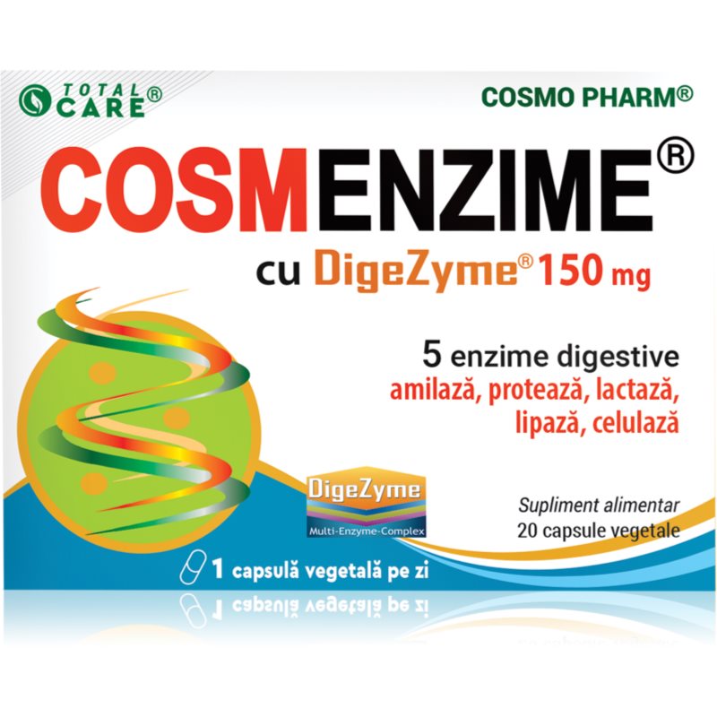 Cosmo Pharm CosmEnzyme + DigeZyme capsule cu enzime digestive 20 caps. Cosmo Pharm CosmEnzyme + DigeZyme capsule cu enzime digestive 20 caps.