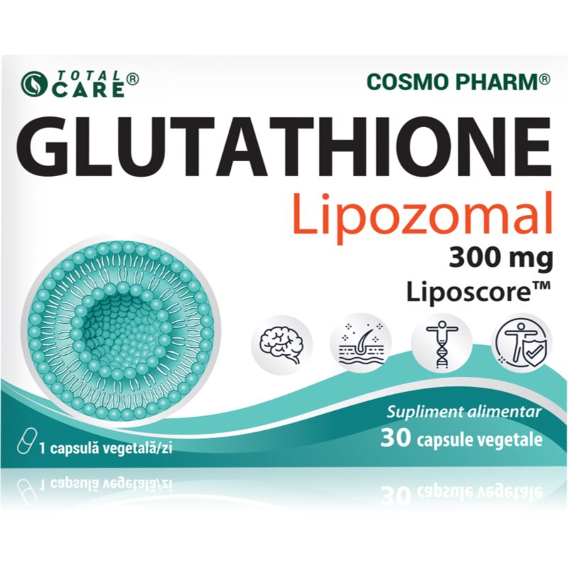 Cosmo Pharm Glutathione lipozomal 300 mg capsule favorizează detoxifierea organismului 30 caps.