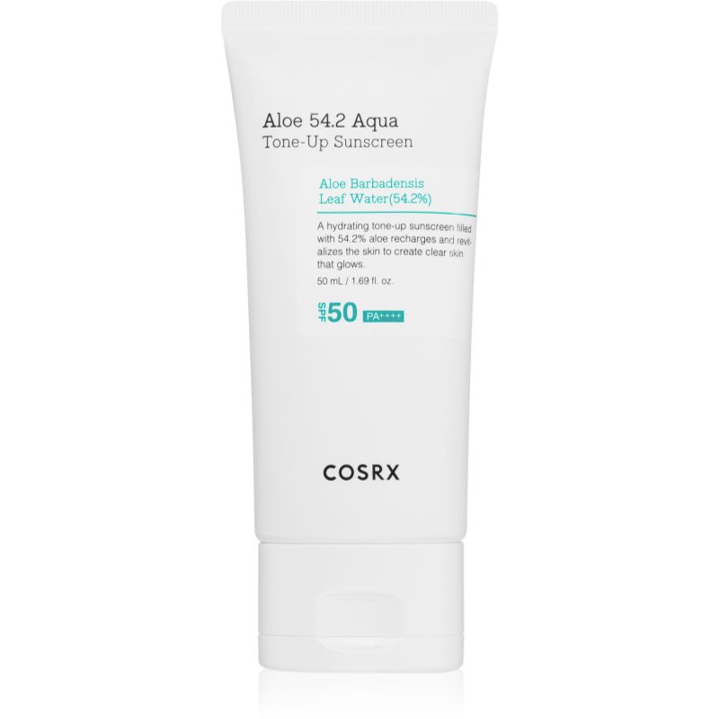 Cosrx Aloe 54.2 Aqua Tone-Up Sunscreen fluid protector tonifiant pentru față SPF 50+ 50 ml