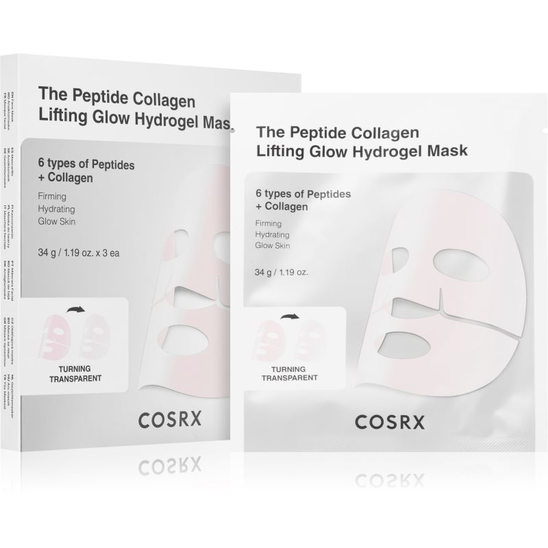 Cosrx The Peptide Collagen Lifting Glow Hydrogel Mask masca faciala pentru fermitate cu efect de hidratare 3x34 g