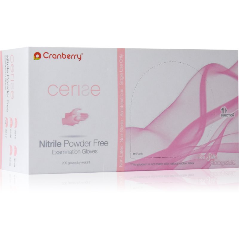 Cranberry Cerise Pink mănuși din nitril, fără pudră mărime S 2x100 buc