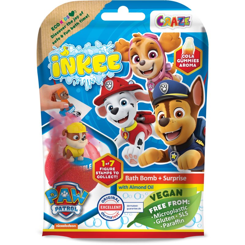 Craze INKEE Paw Patrol bombă de baie cu surpriză 3y+ 1 buc Craze INKEE Paw Patrol bombă de baie cu surpriză 3y+ 1 buc