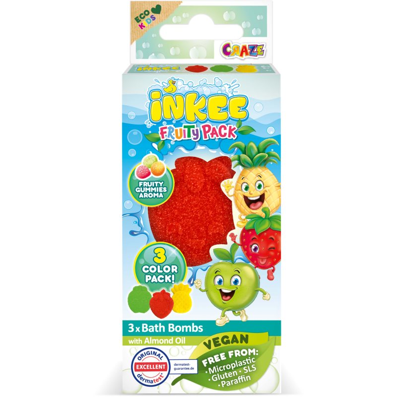 Craze INKEE Fruity Pack bombă de baie pentru copii 3x15 g