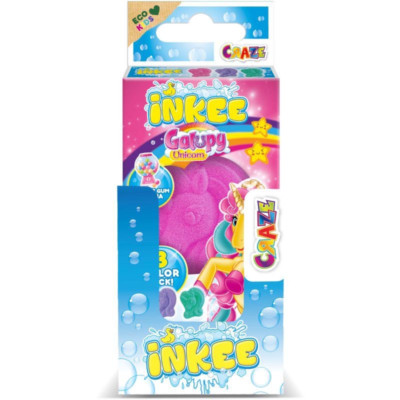 Craze INKEE Galupy Unicorn bombă de baie pentru copii 3x15 g