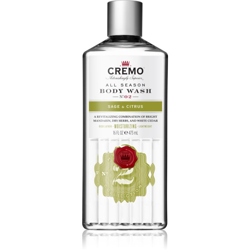 Cremo Sage and Citrus Body Wash Gel de dus pentru curatare pentru bărbați 475 ml