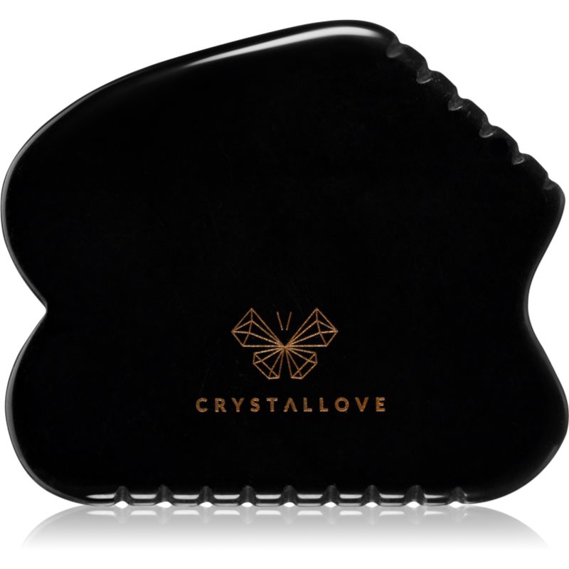 Crystallove Black Obsidian Contour Gua Sha accesoriu de masaj 1 buc