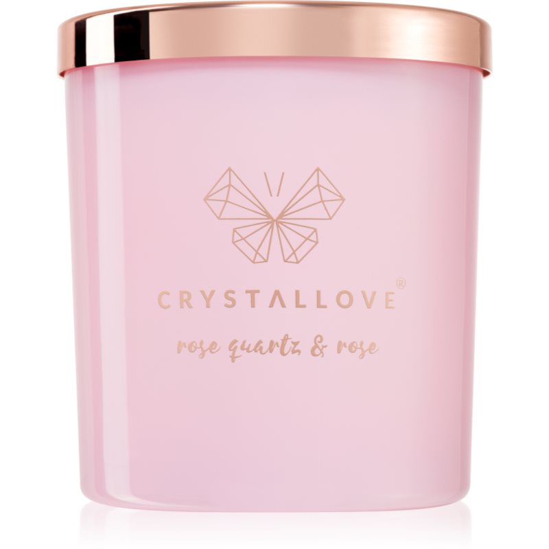 Crystallove Crystalized Scented Candle Rose Quartz & Rose lumânare parfumată 220 g