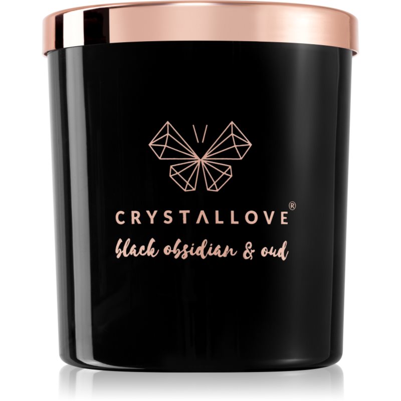 Crystallove Crystalized Scented Candle Black Obsidian & Oud lumânare parfumată 220 g