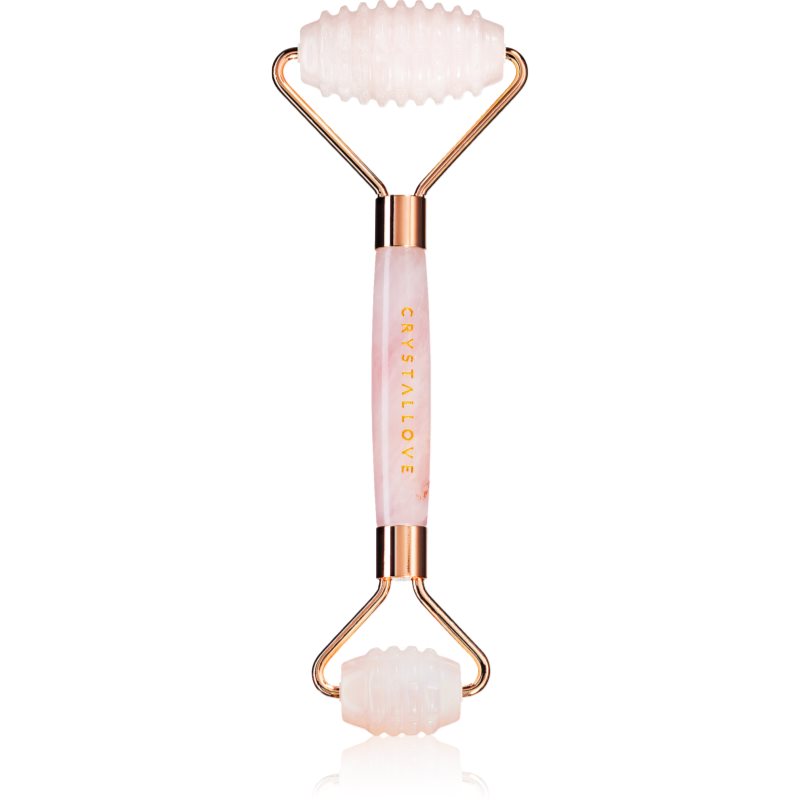 Crystallove Rose Quartz 3D Teeth Roller rolă pentru masaj faciale 1 buc Crystallove Rose Quartz 3D Teeth Roller rolă pentru masaj faciale 1 buc