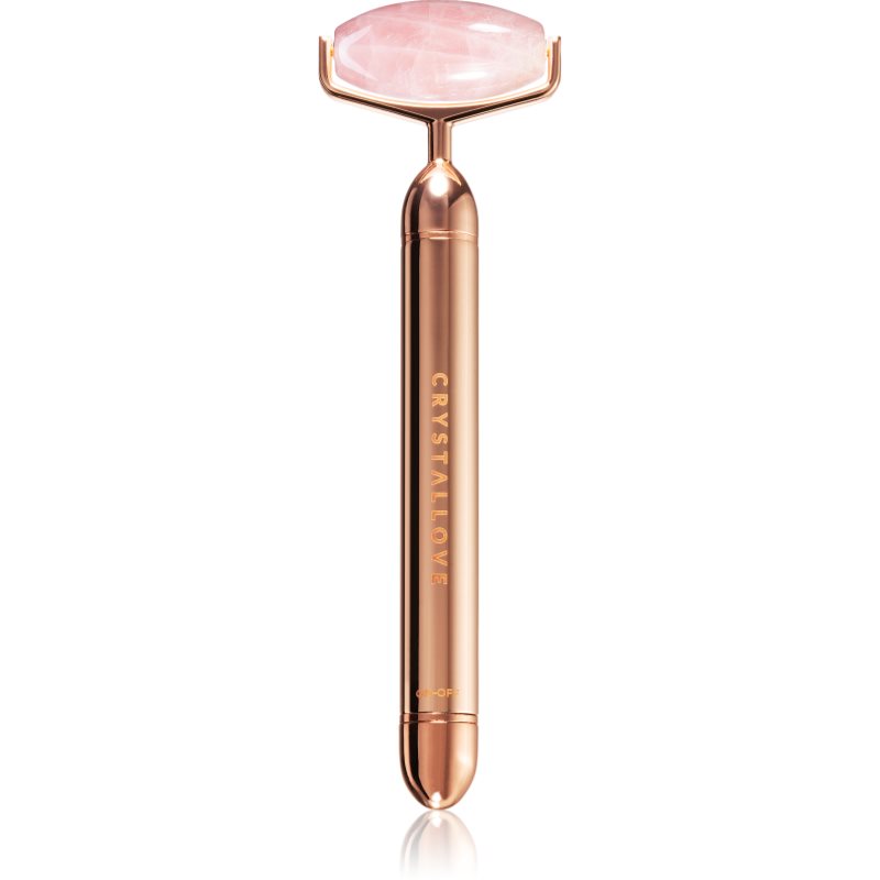 Crystallove Vibrating Roller Rose Quartz accesoriu de masaj faciale 1 buc