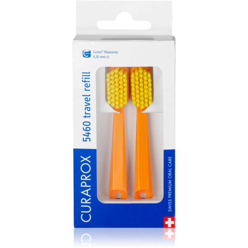 Curaprox Travel Set 2-pack Set de călătorii capete de schimb Orange 2 buc