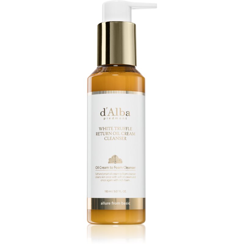 d'Alba White Truffle Return Oil Cream Cleanser ulei de curățare hidratant pentru strălucirea și netezirea pielii 150 ml